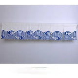 Japanese Style Ocean Wave Horizontal Curtain Sushi Restaurant Noren Curtain Restaurant Kitchen Curtain Bar Home Decoration