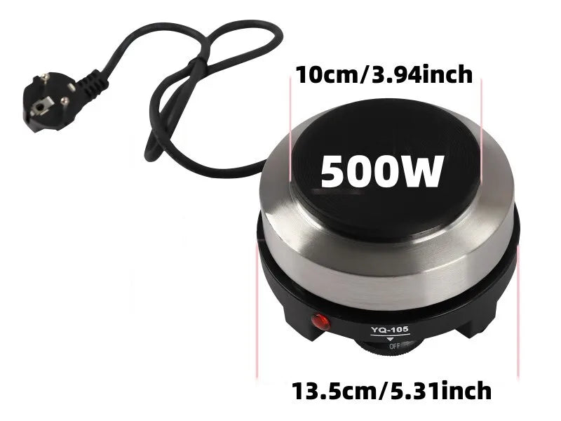 Moka Pot Electric Coffee Maker, 500W 5 Levels,Adjustable Temperature with Heating Plate, Automatic Heating Espresso Coffee Maker
