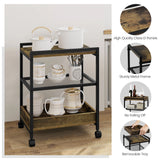 WOLTU 1PC Side Table 3-Tier Coffee Table Rolling Storage Cart with Removable Top Small End Table for Sofa Living Room Storage