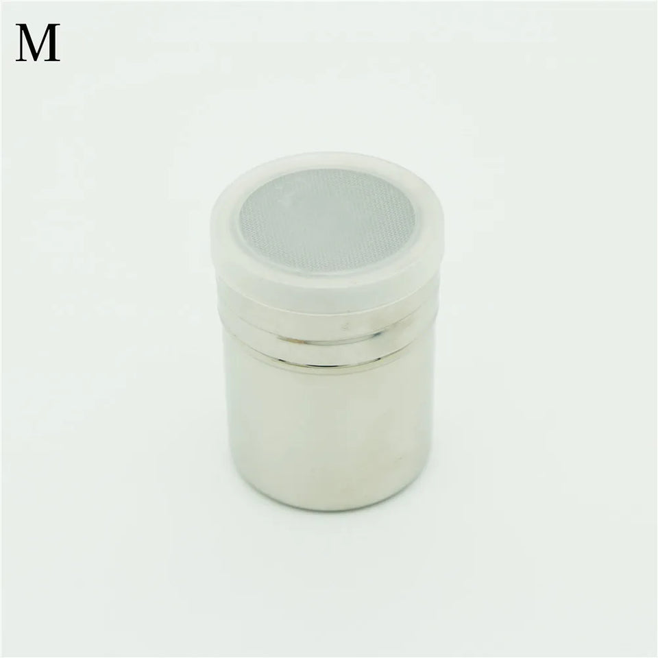 1Pc Stainless Steel Coffee Shaker Cocoa Chocolate Flour Powdered Sugar Sieve Filters Foam Spray Kitchen Cake BBQ Tools With Lid
