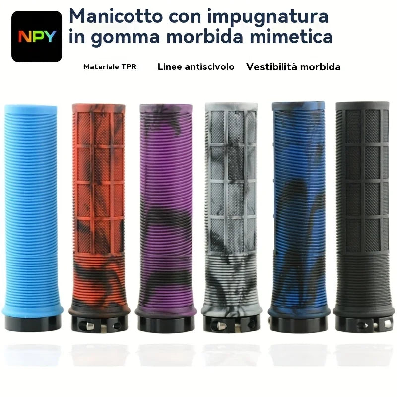 NPY Bicycle Handles Mtb Rubber Lock-on Grip Shockproof Non-slip Mountain/Road Bike Handle Cover Folding Balance Bike Accessories