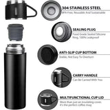 500ml 304 Stainless Steel Vacuum Insulated Water Bottle Portable Tea Coffee Bottle Office Gift Set Travel Leak Proof Thermal Mug