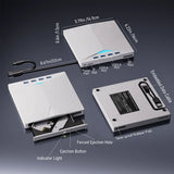 7-in-1 External DVD RW Optical Drive CD Burner Reader Player USB 3.0 Type-c optical drive external PC laptop desktop