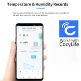 CozyLife Smart Thermometer Temperature Sensor Fridge Sensor Mini LCD Digital Display Bluetooth-Compatible Thermometer Hygrometer