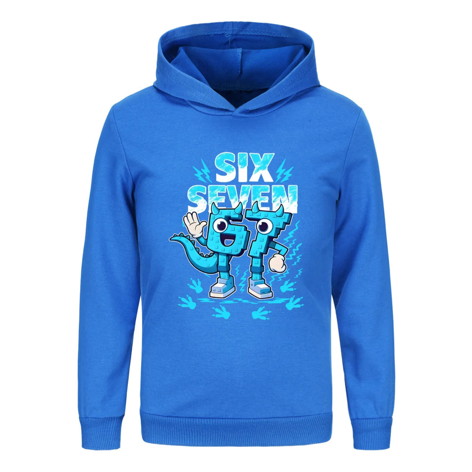 Kids Clothes Steal a Brainrot Six Seven 6-7  Baby Girls Hooded Sweatshirt Pants 2pcs Set Boys Autumn Pullover Tracksuits 5192
