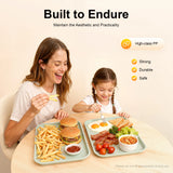 24Pcs Stackable Restaurant Trays Non-Slip Surface Commercial PP Food Serving Tray Set for Fast Food Hotel School Cafeteria