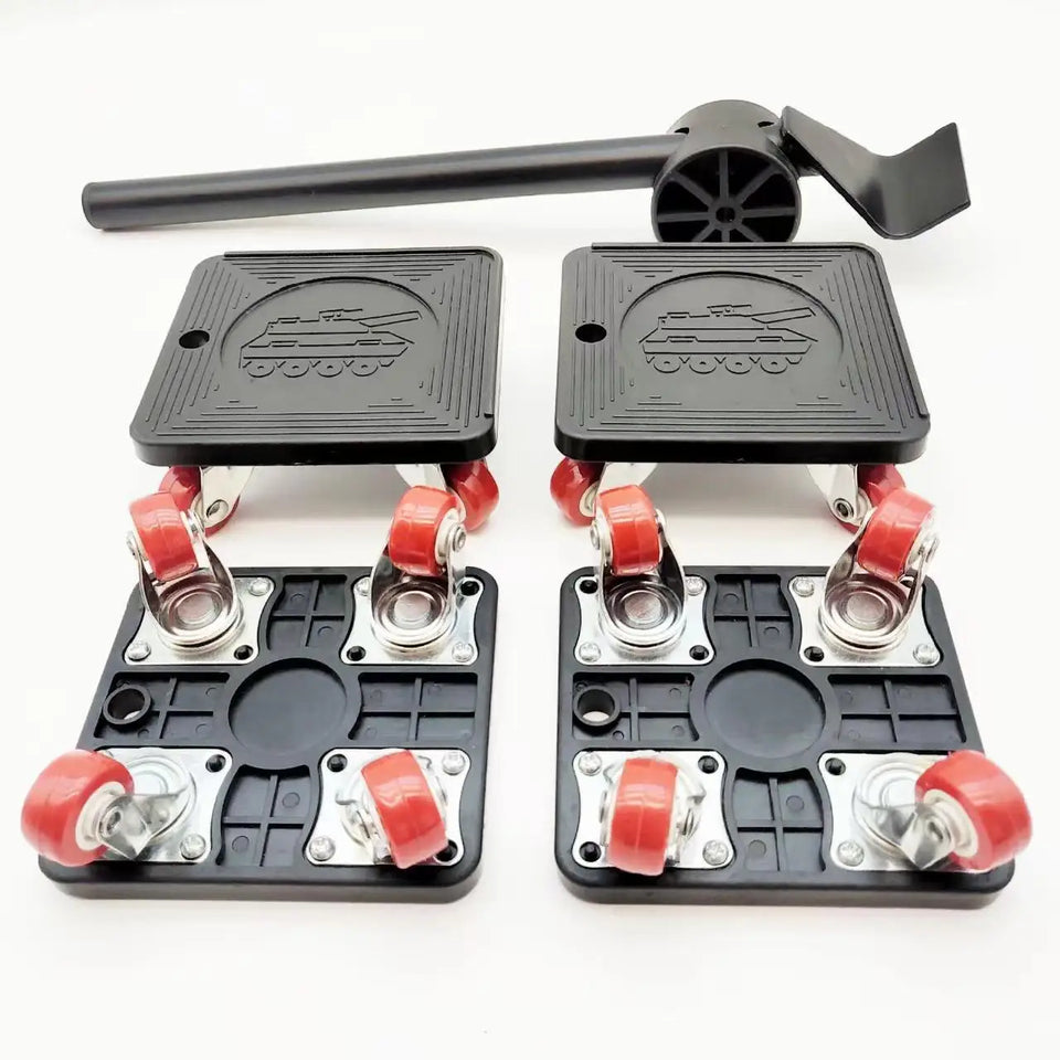 Furniture displacement device, universal wheel, heavy object moving tool, moving device, cabinet, sofa moving device