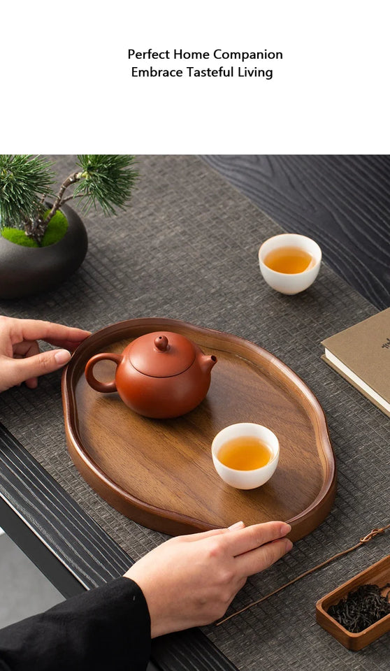 Wooden Decorative Serving Tray for Coffee Table and Home Decor Fruit Platter Decor Trays Serving Ware Food Dish Serving Platters