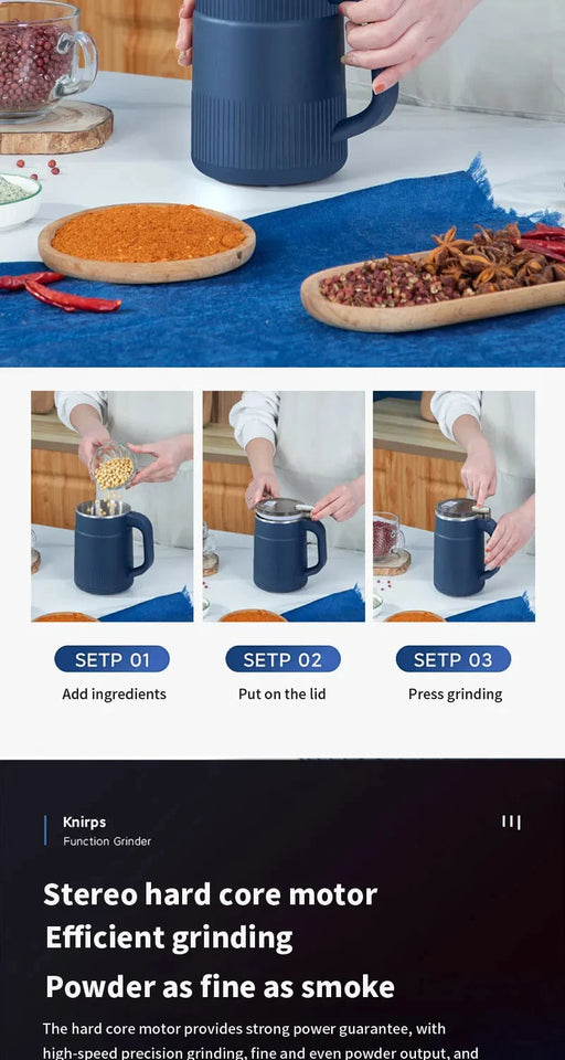 Electric Coffee Grinder Food Processors Spice Grain Mill Baby Food Coffee Bean Mixer Grinder 300W Blender for Home and Kitchen