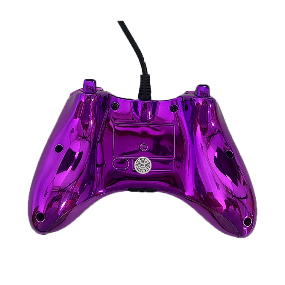 Wired Game Controller with Sleek Electroplated Finish – USB Gaming Peripheral, Compatible with Xbox 360 & PC