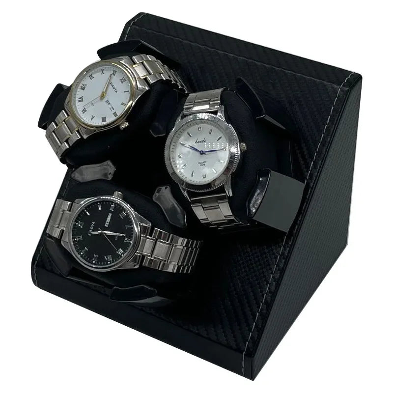 FRUCASE Watch Winder for automatic watches automatic winder for 3 watches 2 Rotation Modes Storage Case Memory Cotton