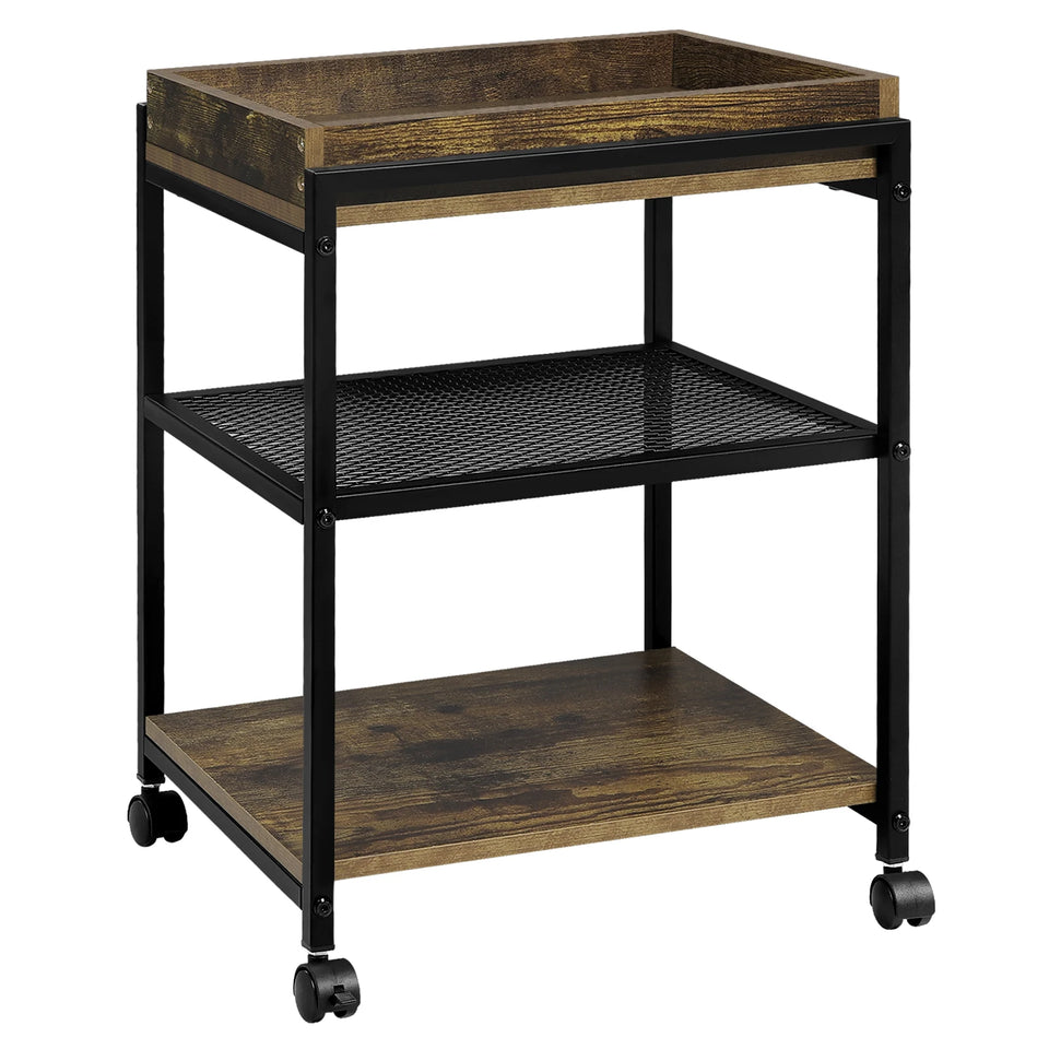 WOLTU 1PC Side Table 3-Tier Coffee Table Rolling Storage Cart with Removable Top Small End Table for Sofa Living Room Storage