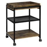 WOLTU 1PC Side Table 3-Tier Coffee Table Rolling Storage Cart with Removable Top Small End Table for Sofa Living Room Storage