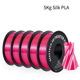 GEEETECH 5 rolls 3D Silk PLA Filament 1Kg/roll 1.75mm Spool Wire For 3D Printer Material,Safety, Vacuum packaging, special color