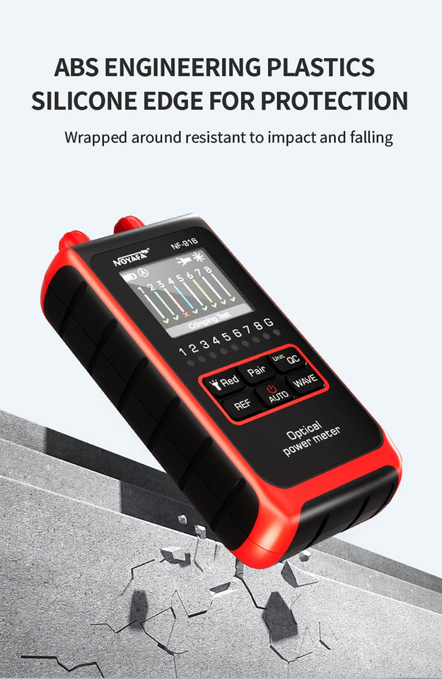 NOYAFA NF-916 4 In 1 Optical Fiber Tester Optical Power Meter VFL REF FC SC ST Visual Fault Locator LCD Display Network Tools