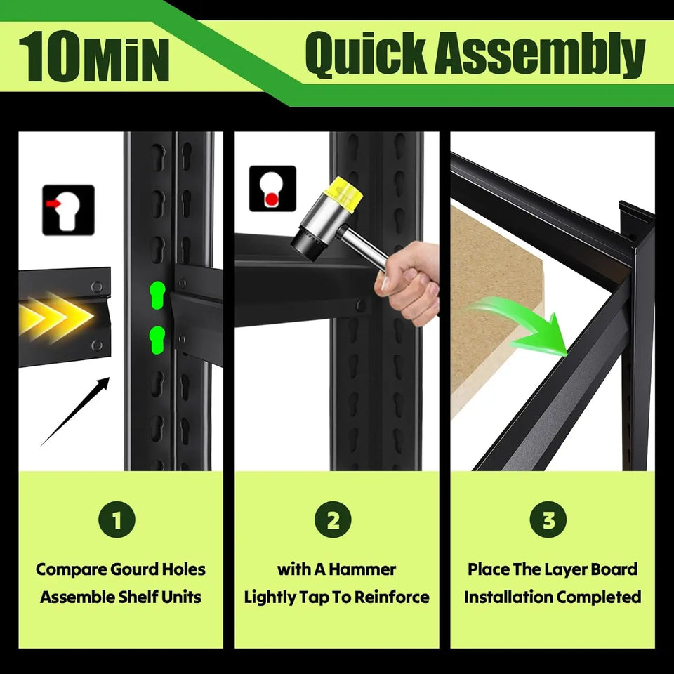 2000LBS Garage Shelving, Heavy Duty Garage Shelves, Adjustable Metal Shelving Unit, Easy Assembly Garage Storage, Customized