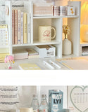 Ins Kawaii Desktop Storage Rack Bookshelf DIY Desk Holder Office Desk Organizer Student Combination Cabinet Storage Display Rack