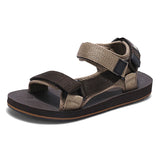 Plus Big Size 50 51 52 Mens Flat Sandals Gladiator Shoes Summer Casual Breathable Romans Sandals Hook&Loop Anti-skid