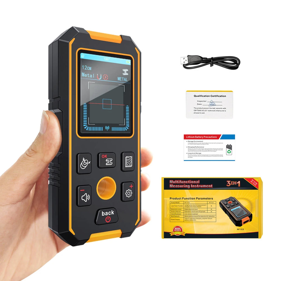 Noyafa Nf-513S Metal Detector Wire Finder for Detecting Underground Cables Cable Metal AC Wood in Walls Cable Tracker Tools
