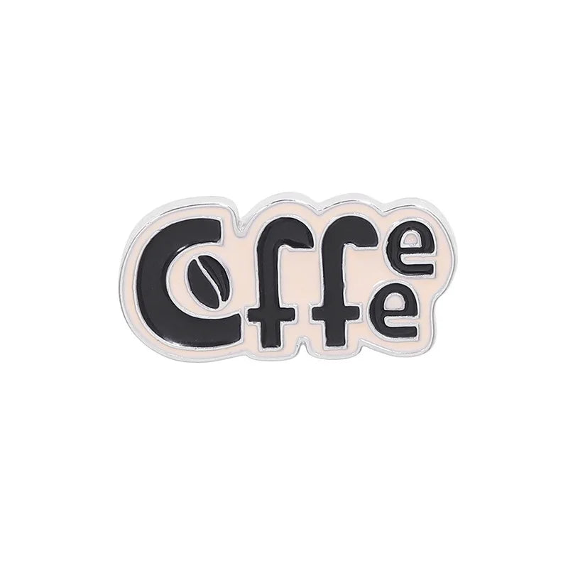 Coffee Collection Enamel Pin for Barista Vintage Rose Tea Latte Americano Brooches Coffee Machine Mini Coffee Bean Badge Jewelry