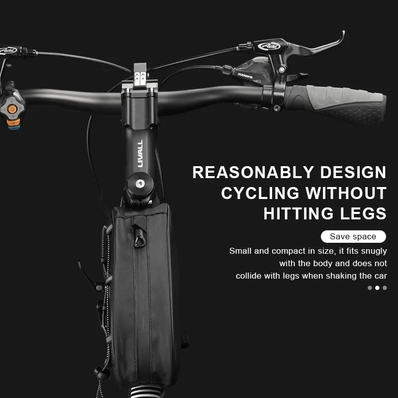 RIDERACE Bicycle Top Tube Bag Portable PU Rainproof Waterproof MTB Gravel Bike Handlebar Front Bag Road Cycling Accessories