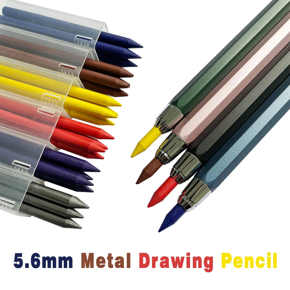 5.6mm Metal Automatic Pencil Lead Hand-drawn Writing Active Pencil Mechanical Drawing Pencil Refill 5.6 Colorful Pencil Leads