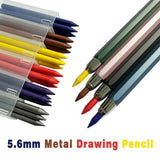 5.6mm Metal Automatic Pencil Lead Hand-drawn Writing Active Pencil Mechanical Drawing Pencil Refill 5.6 Colorful Pencil Leads