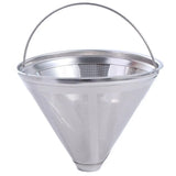 304 Stainless Steel Cafe Drip Coffee Machine Filter Fine Mesh Reusable Coffee Powder Basket with Foldable Handle Tea Strainer