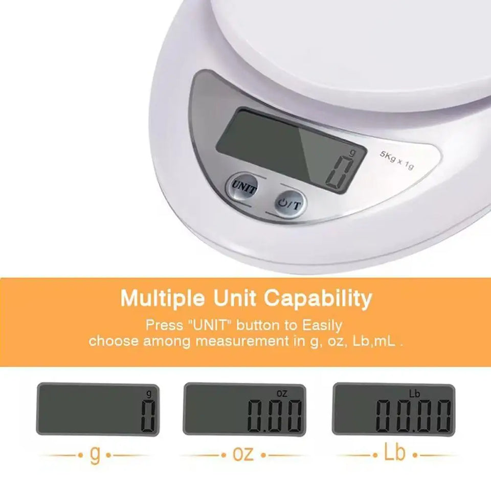 Electronic Scale 1g/5kg Portable Digital Scale Food Balance Measuring Weight Kitchen Scales Small Scale Weighing In Grams
