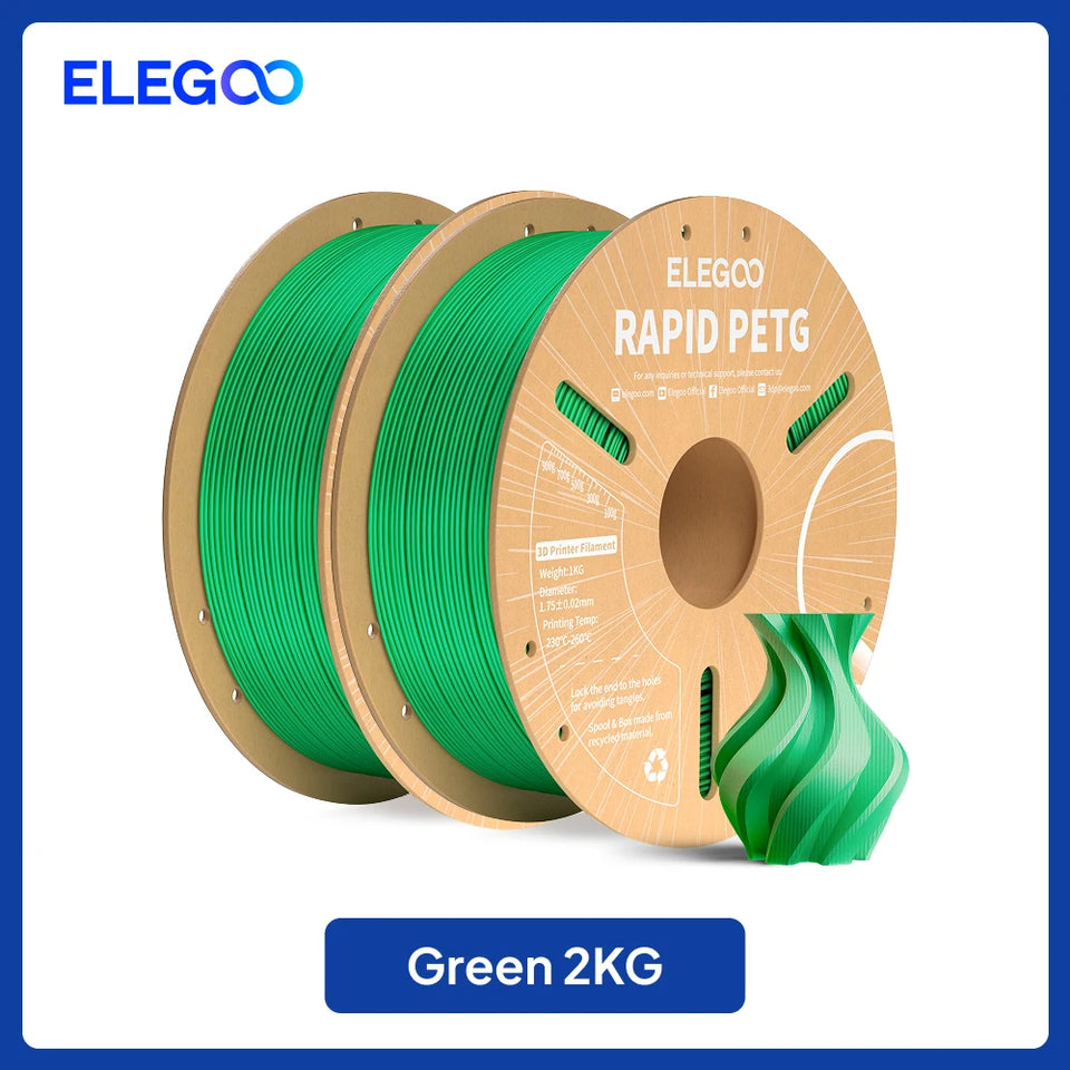 ELEGOO Rapid PETG Filament 1.75mm 1KG,High Speed 30-600mm/s 3D Printer Filament 1kg Fits for Most FDM 3D Printers