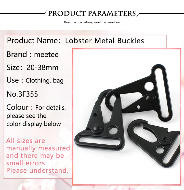 5/10Pcs 20/25/32/38mm Metal Buckle Bag Strap Lobster Clasp Backpack Webbing Dog Collar Trigger Snap Hook DIY Hardware Accessory
