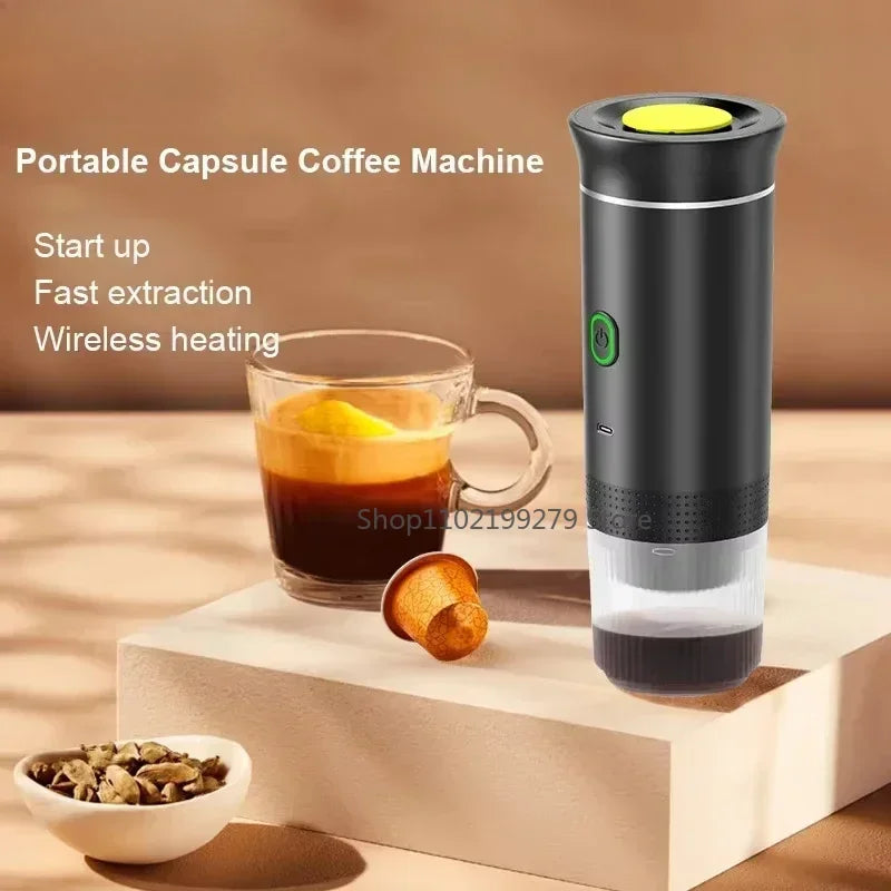 Coffee Machine Wireless Electric Portable Espresso Coffee Machine Maker 3-in-1 Capsule Powder Travel Coffee Maker