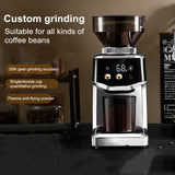 Touchscreen Electric Coffee Grinder - Automatic Commercial & Home Use, Stainless Steel Burr Mill with Dose Control, LCD Display