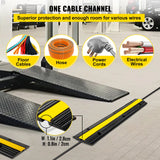 SucceBuy Modular Rubber Speed Bump 1 Channel Driveway Cable Protector Ramp Wire Cover Cord Guard for Parking Lot Warehouses Use