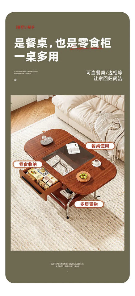 Living Room Coffee Tables Mobile Hotel Small Trolley Balcony Folding Side Table Auxiliary Lounge Center Furniture For Rooms