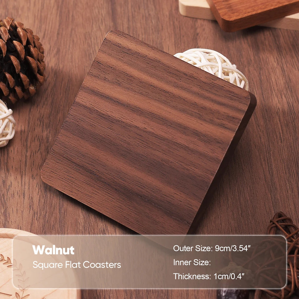 Wood Coasters for Drink Beech Coasters Heat Resistant Round Non-slip Pad Cup Coasters Tea Coffee Cup Pad for Home Table Kitchen