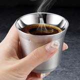 Double Wall Stainless Steel Coffee Mug 80ml/160ml Portable Cup Travel Tumbler Coffee Jug Milk Tea Cups Office Water Mugs