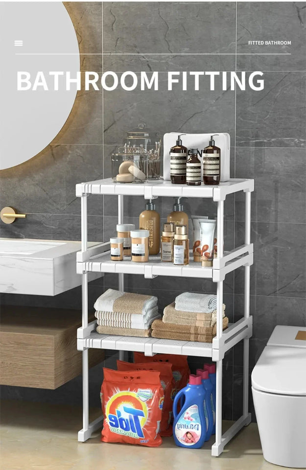 Closet Shelf Wardrobe Organizer Stackable Shelves Clother Storage Rack Telescopic Punch-Free Adjustable Wardrobe Divider Board