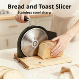 Adjustable Manual Bread Cutter Hand Crank Ergonomic Bread Slicing Cutter for Commercial Bakery Shop & Home Baking Daily Use