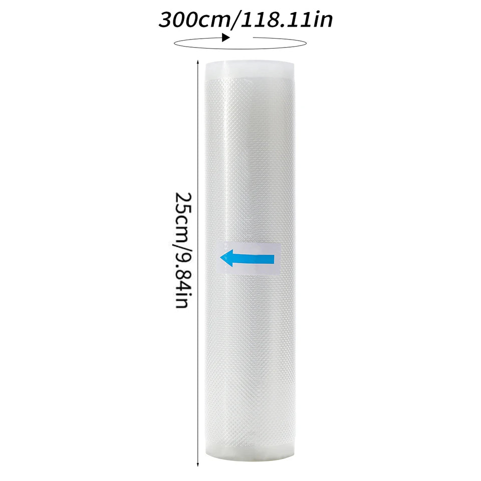 Single roll 3m food vacuum sealed bag roll, free of bisphenol A, seven layer co extruded diamond pattern food packaging bag