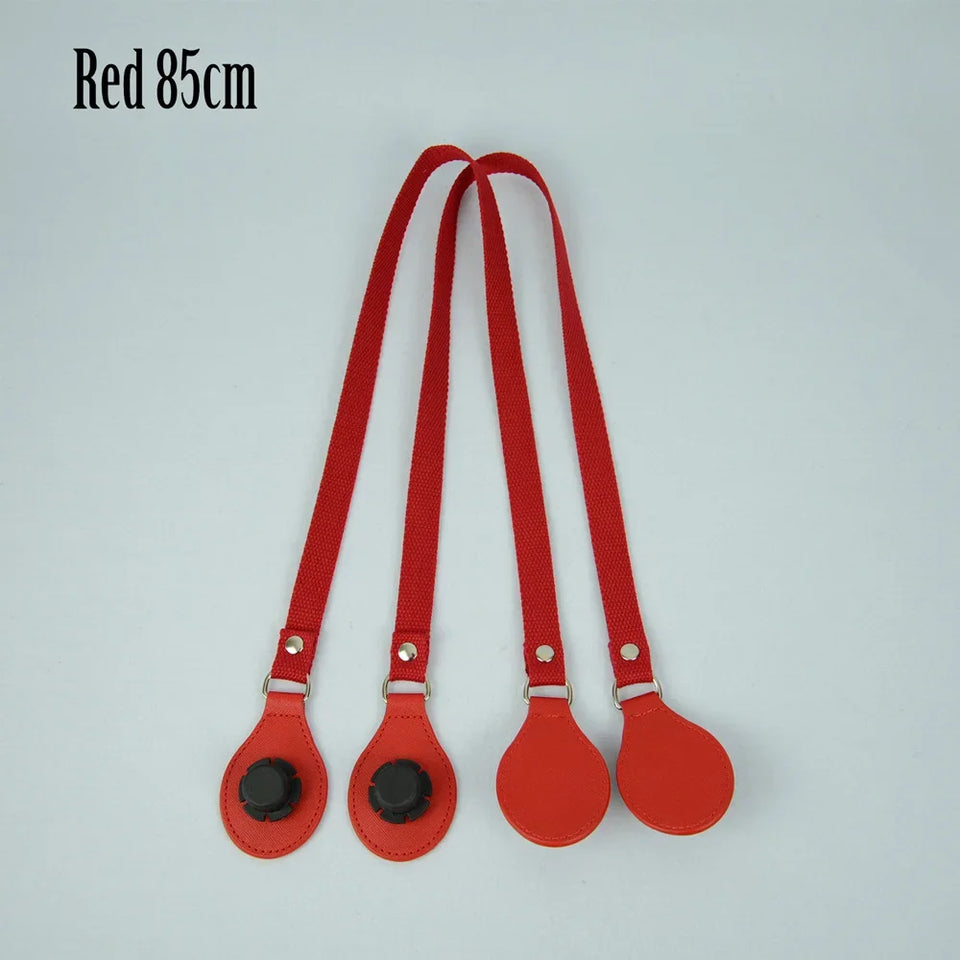 New Arrival Long Thicken Polyester Cotton Flat Handles With Faux Leather PU Drop End with Silver Rivet for OBag for EVA O Bag