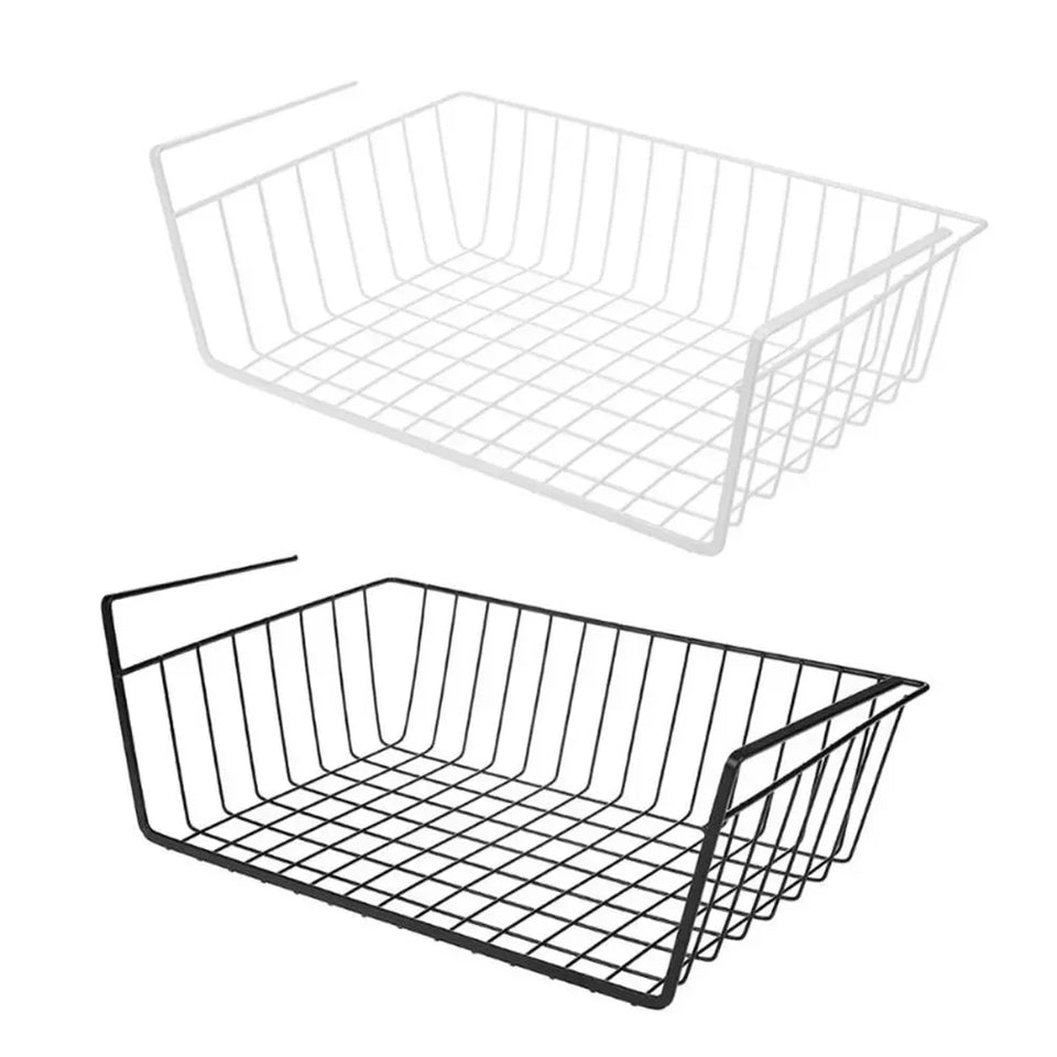 New S/L Cupboard Under Storage Iron Cabinet Closet Desk Hanging Mesh Basket Wire Bookcase Shelf Rack Organizer