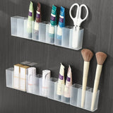 Wall Mounted Compartment Clear 3 Squares Storage Box No Punching Required Suitable for Storing Small Items 1/2/3/4/5/6Pcs
