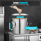 12L Stainless Steel Cereal Container Metal Kitchen Rice Oil Storage Bucket Airtight Durable Corrosion Resistant for Flour Cereal
