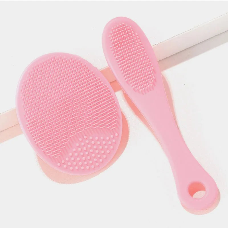 2pcs Silicone Face Scrubber Face Massage Brush Skin Care Pore Cleaner Brush Cleansing Face Brush XLS01