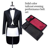 Gentleman Solid Wide Silk Satin Elastic Belly Band Tuxedo Cummerbund Commercial Banquet Model Business  Without Bowtie