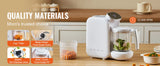 SucceBuy Baby Food Maker 430W with 750 ml Tritan Bowl SUS304 5 in 1 Blender Steamer Grinder for Food Fruit Vegetable Meat