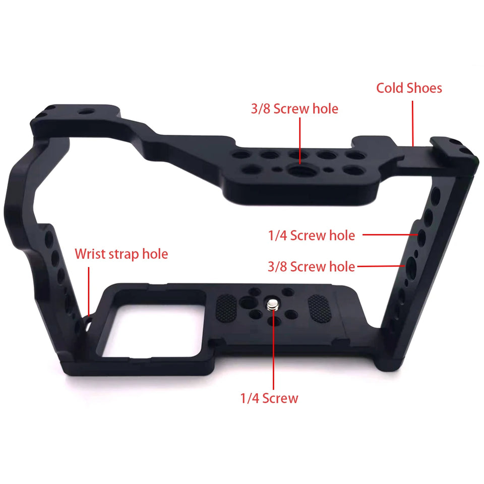 Topcine Camera Cage for Panasonic GH5 GH5S GH5II Camera Cage with Cold Shoe Mount Arri 3/8 Hole Arca Quick Release Rail