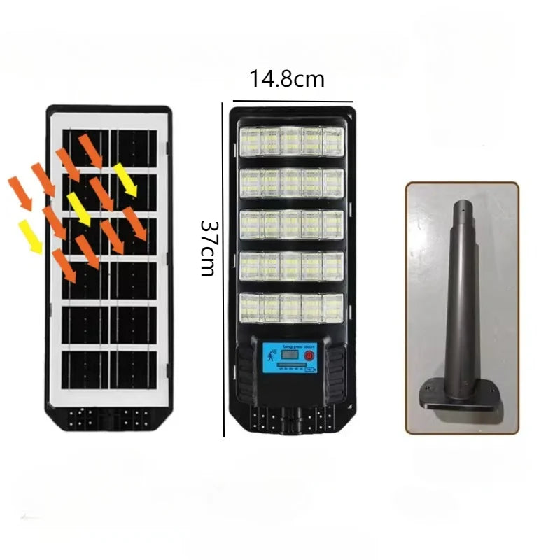 200000LM Solar Light Commercial LED Outdoor Dusk To Dawn Solar Street Light Road Area Lamp Waterproof Backyard Security Lighting