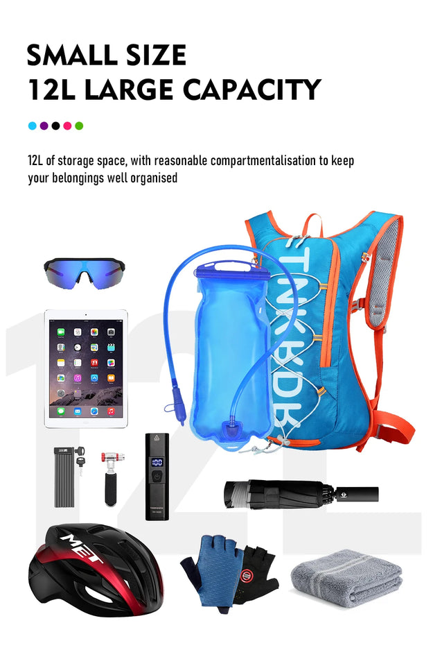 ThinkRider Bicycle Bike Bags Water Bag 12L Portable Waterproof Road Cycling Bag Outdoor Sport Climbing Pouch Hydration Backpack